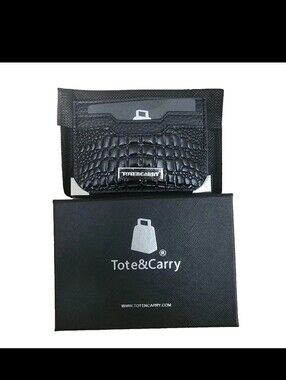 Tote&Carry Black Crocodile Pattern Card Holder